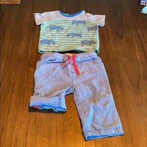 Baby Boden outfit rhino shirt high/low pants